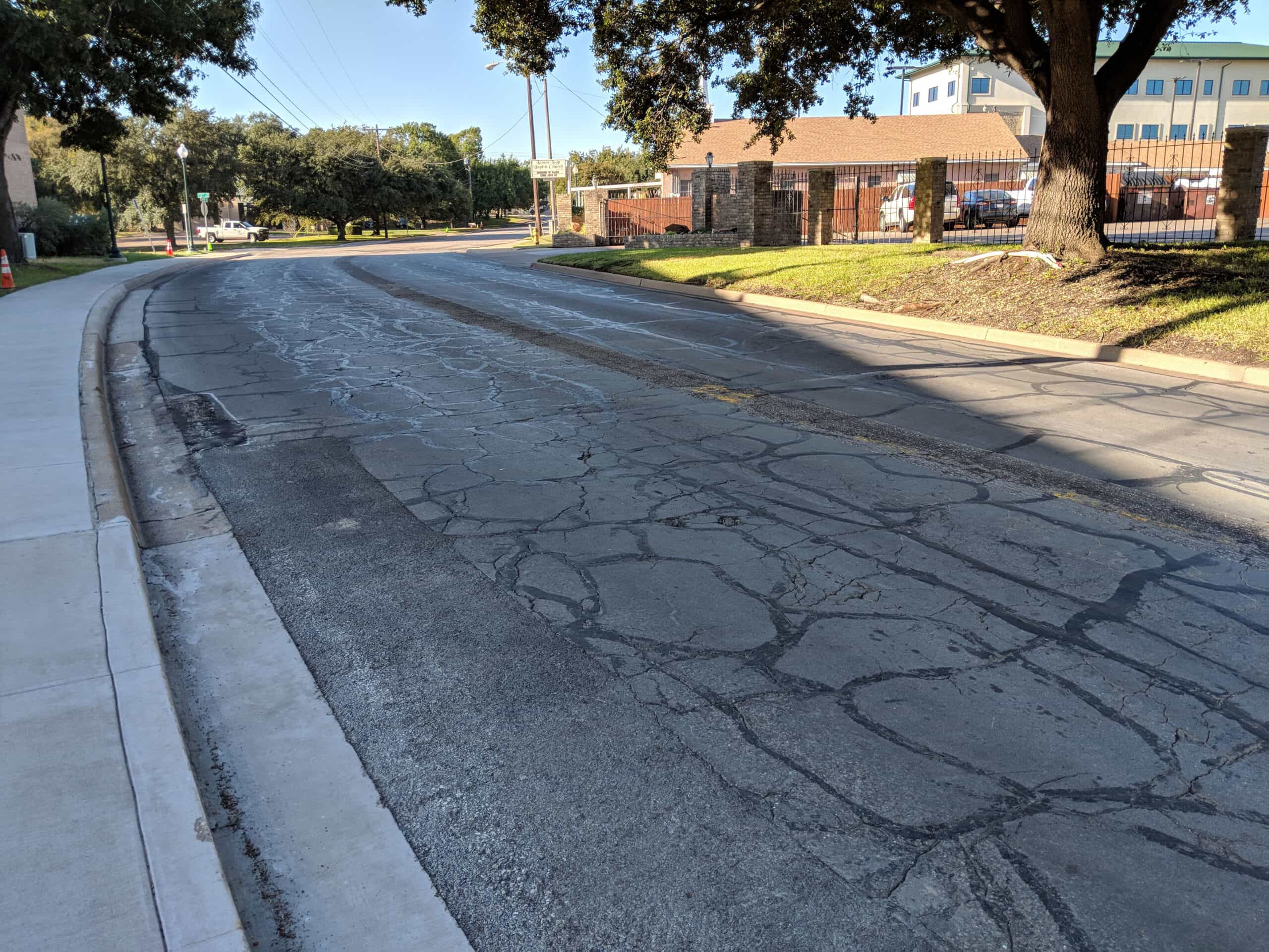 PCI 38 Road with large cracks in 2019