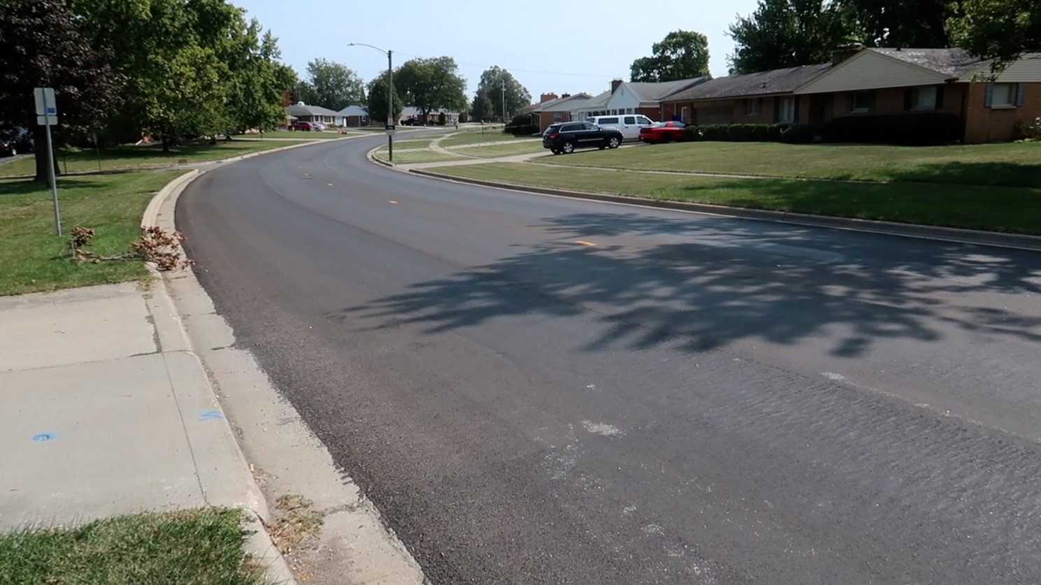 Finished road after PressurePave application.