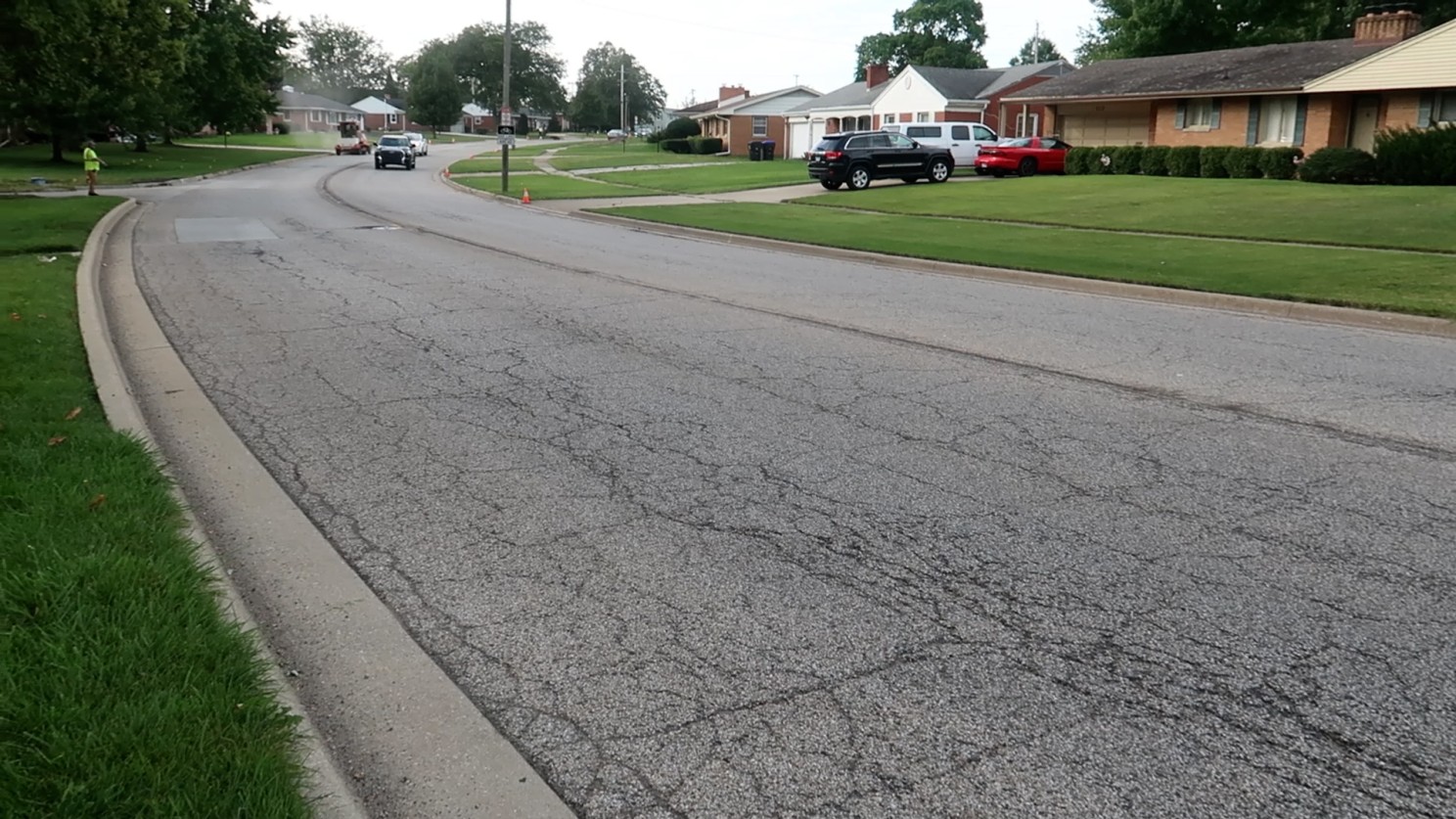 PressurePave process over large alligator cracking.