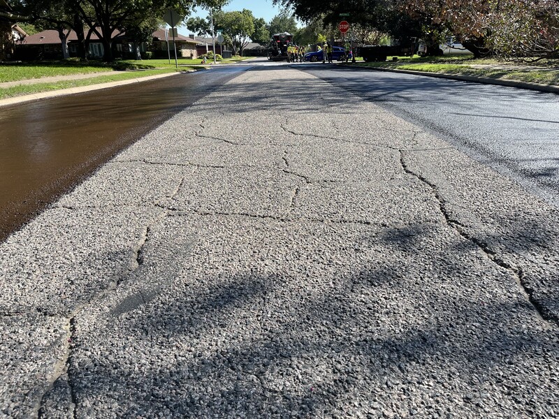 PressurePave process over large alligator cracking.