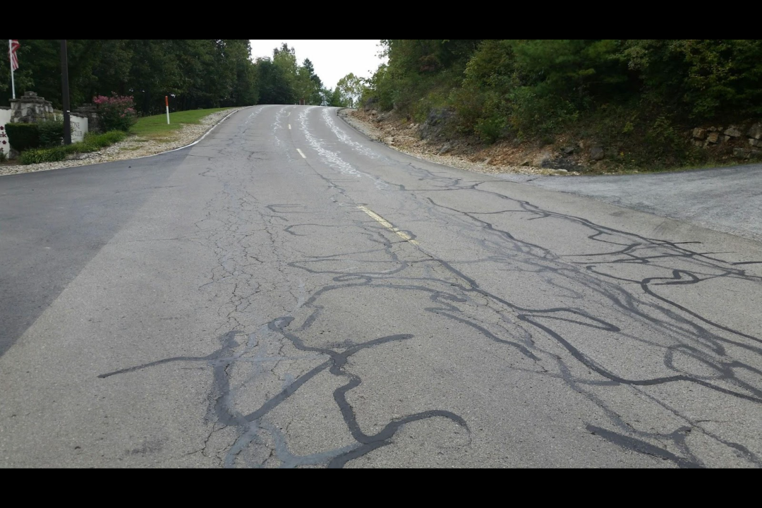 PressurePave process over large alligator cracking.