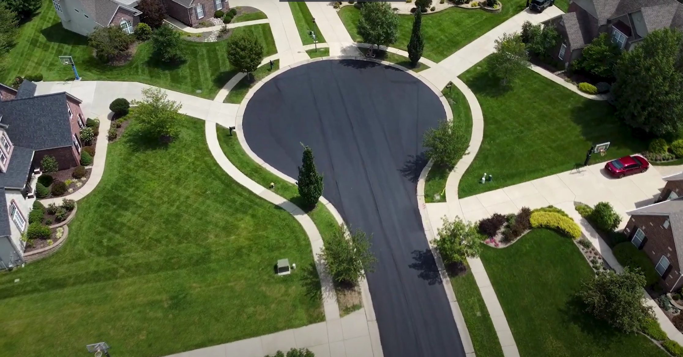 Freshly laid PressurePave in a residential cul-de-sac.